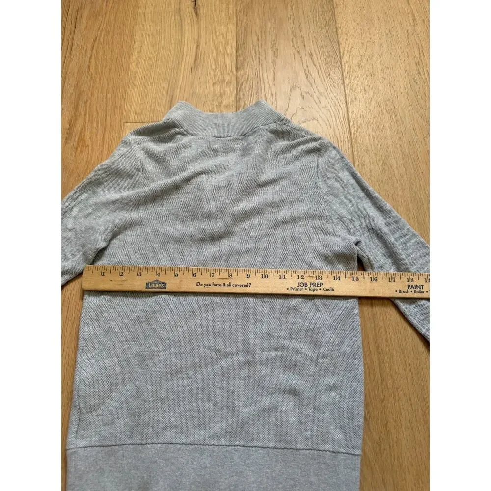 Vineyard Vines Sweater Boys M 14-16 Gray Waffle Knit Quarter Zip Pullover Cotton